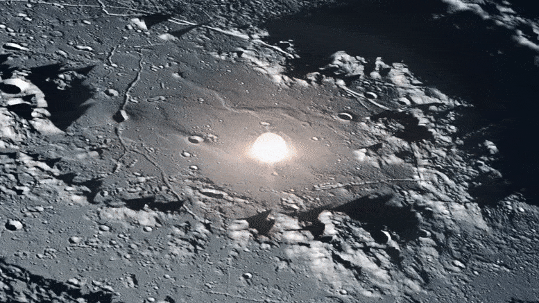 Tên lửa va chạm với Mặt Trăng và để lại một lỗ lớn tại vùng tối