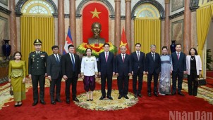 Chủ tịch nước Lương Cường tiếp đại sứ các nước trình quốc thư tại Phủ Chủ tịch