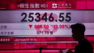 Sắc đỏ bao phủ khắp các thị trường chứng khoán châu Á ngày đầu tuần