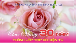 UBND thị trấn Hợp Châu chúc mừng kỷ niệm 30 năm Tạp chí Điện tử