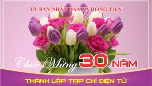 UBND xã Hồng Tiến chúc mừng 30 năm thành lập Tạp chí Điện tử