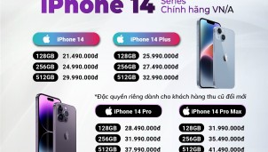 24hStore công bố bảng giá bán lẻ iPhone 14 series