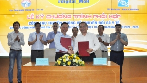 Lễ ký chương trình phối hợp truyền thông chuyển đổi số y tế Lễ ký chương trình phối hợp truyền thông chuyển đổi số y tế