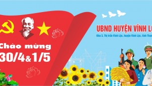 UBND huyện Vĩnh Lộc (Thanh Hóa) chào mừng ngày 30/4 và 1/5 UBND huyện Vĩnh Lộc (Thanh Hóa) chào mừng ngày 30/4 và 1/5