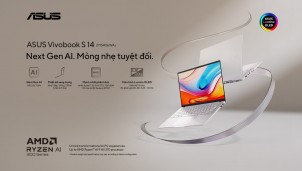 ASUS ra mắt laptop AI Vivobook S 14 mới sử dụng chip AMD Ryzen AI 9 NPU 50 TOPS