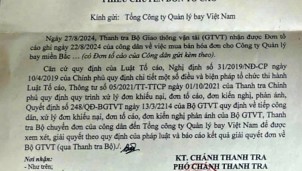 Thanh tra Bộ GTVT yêu cầu làm rõ vụ tố giác mua bán hóa đơn tại Công ty Quản lý bay Miền Bắc
