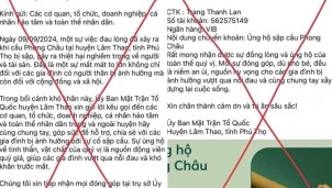 Xuất hiện Fanpage giả mạo Ủy ban MTTQ huyện Lâm Thao để lừa đảo