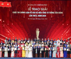 75 tác phẩm được trao giải tại Cuộc thi chính luận bảo vệ nền tảng tư tưởng của Đảng lần thứ II trong Đảng bộ Chính phủ