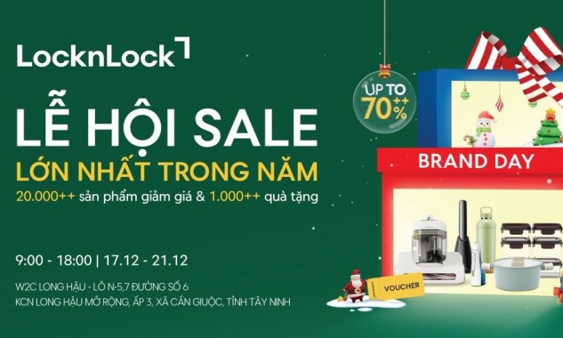 Giáng sinh bùng nổ ưu đãi đến 70%++ tại LocknLock Brand Day Long Hậu, cơ hội nhận ngay iPhone 17