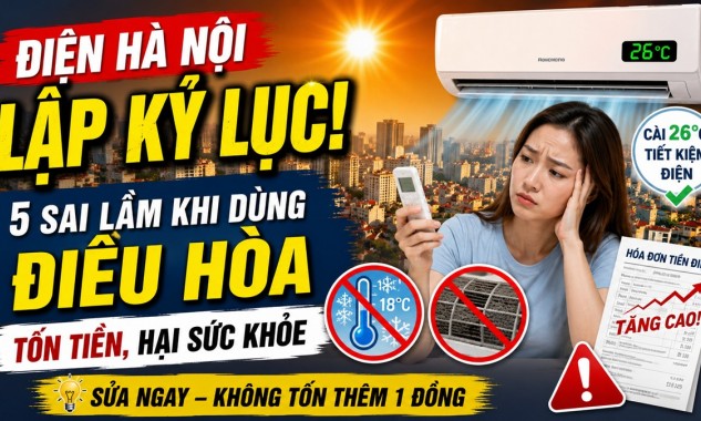 Hà Nội lập kỷ lục tiêu thụ điện và 5 sai lầm dùng điều hòa vừa tốn điện vừa hại sức khỏe