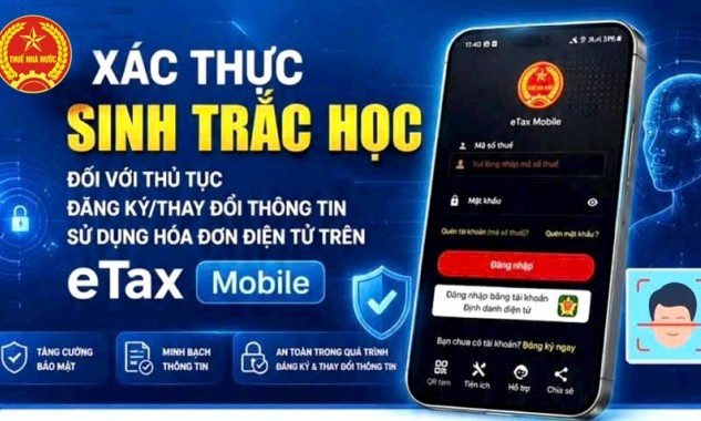 Hướng dẫn xác thực sinh trắc học trên ứng dụng Etax Mobile