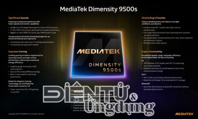 MediaTek ra mắt Dimensity 9500s và Dimensity 8500