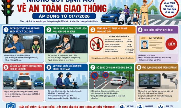 Những quy định mới về an toàn giao thông áp dụng từ 1/7/2026
