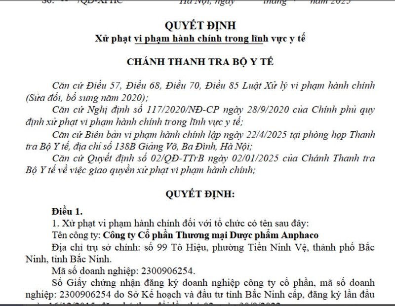 Thanh tra xử phạt hàng loạt công ty Dược phẩm 