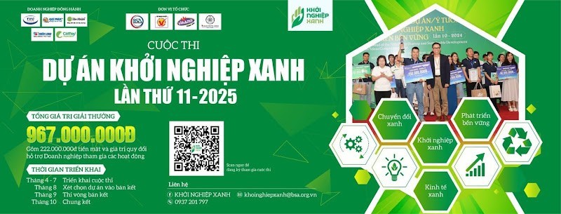 Khởi động cuộc thi “Dự án Khởi nghiệp Xanh 2025” với tổng giải thưởng gần 1 tỷ đồng