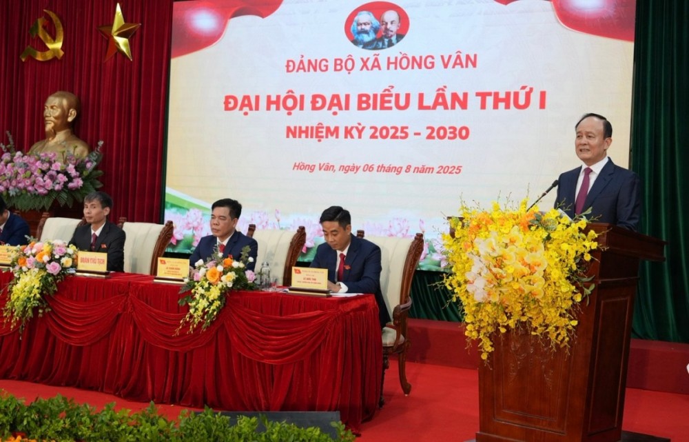 Hồng Vân tổ chức thành công Đại hội Đảng bộ xã lần thứ I, nhiệm kỳ 2025–2030