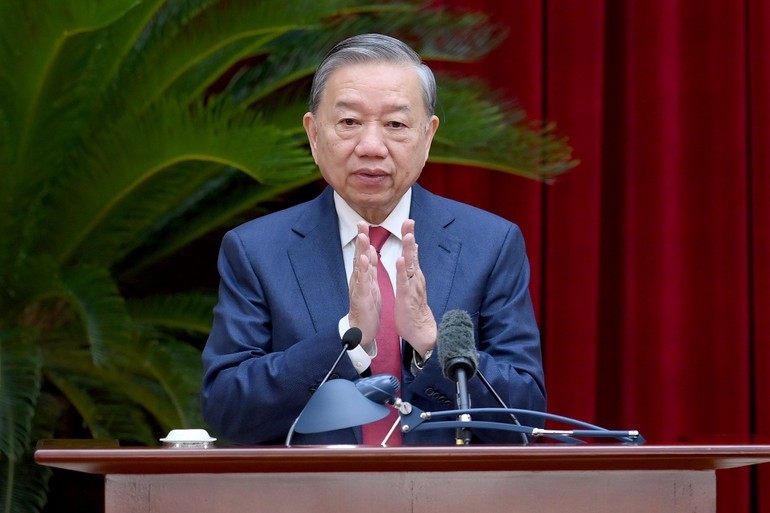 Tổng Bí thư Tô Lâm phát biểu khai mạc Hội nghị. (Ảnh: Đăng Khoa/Báo Nhân dân).