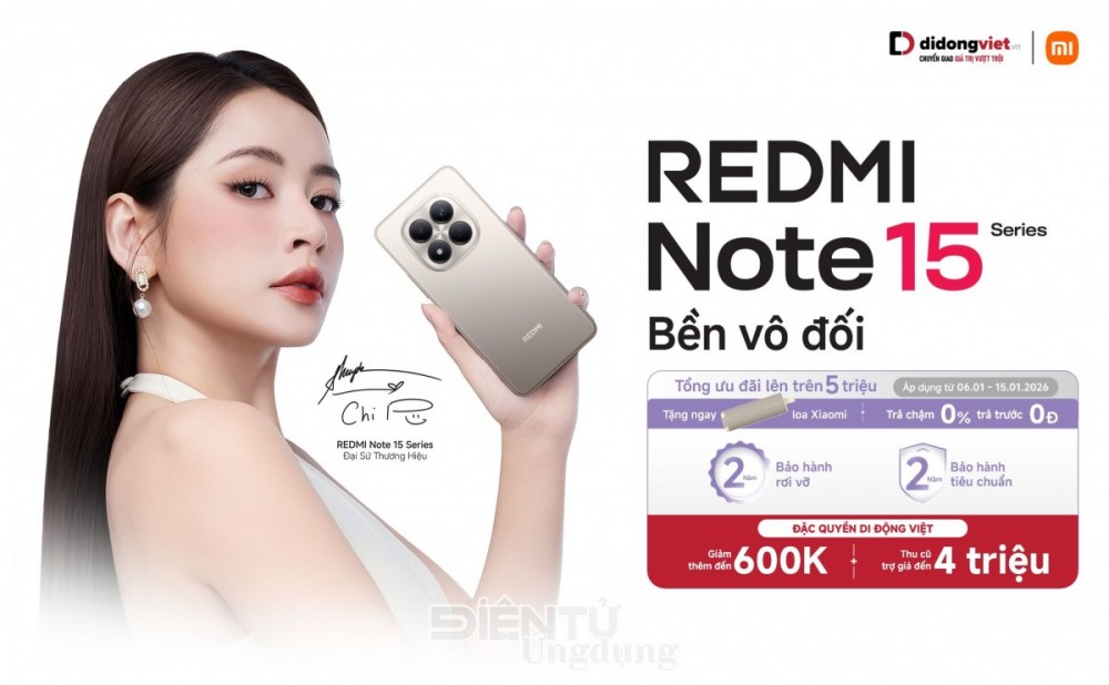 Di Động Việt chính thức mở đặt trước Redmi Note 15 series