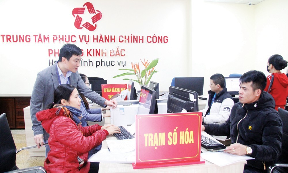Trạm số hóa nộp thủ tục hành chính tại Trung tâm Phục vụ hành chính công phường Kinh Bắc, Bắc Ninh