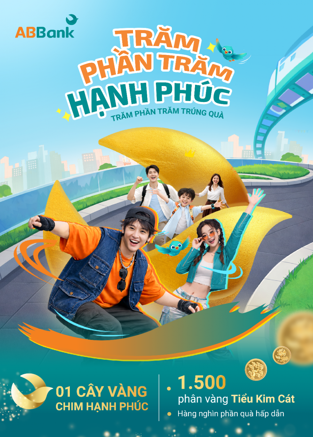 ABBank triển khai chương trình “Trăm phần trăm Hạnh phúc”: “Mưa” vàng 24K cho khách hàng từ 9/3