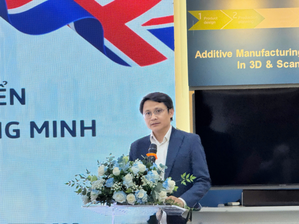 Ông Võ Xuân Hoài, Phó Giám đốc Trung tâm Đổi mới sáng tạo Quốc gia (NIC), phát biểu tại Diễn đàn.