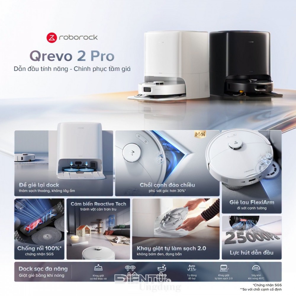 Roborock Qrevo 2 Pro, mang trải nghiệm flagship đến gần hơn với người tiêu dùng Việt 