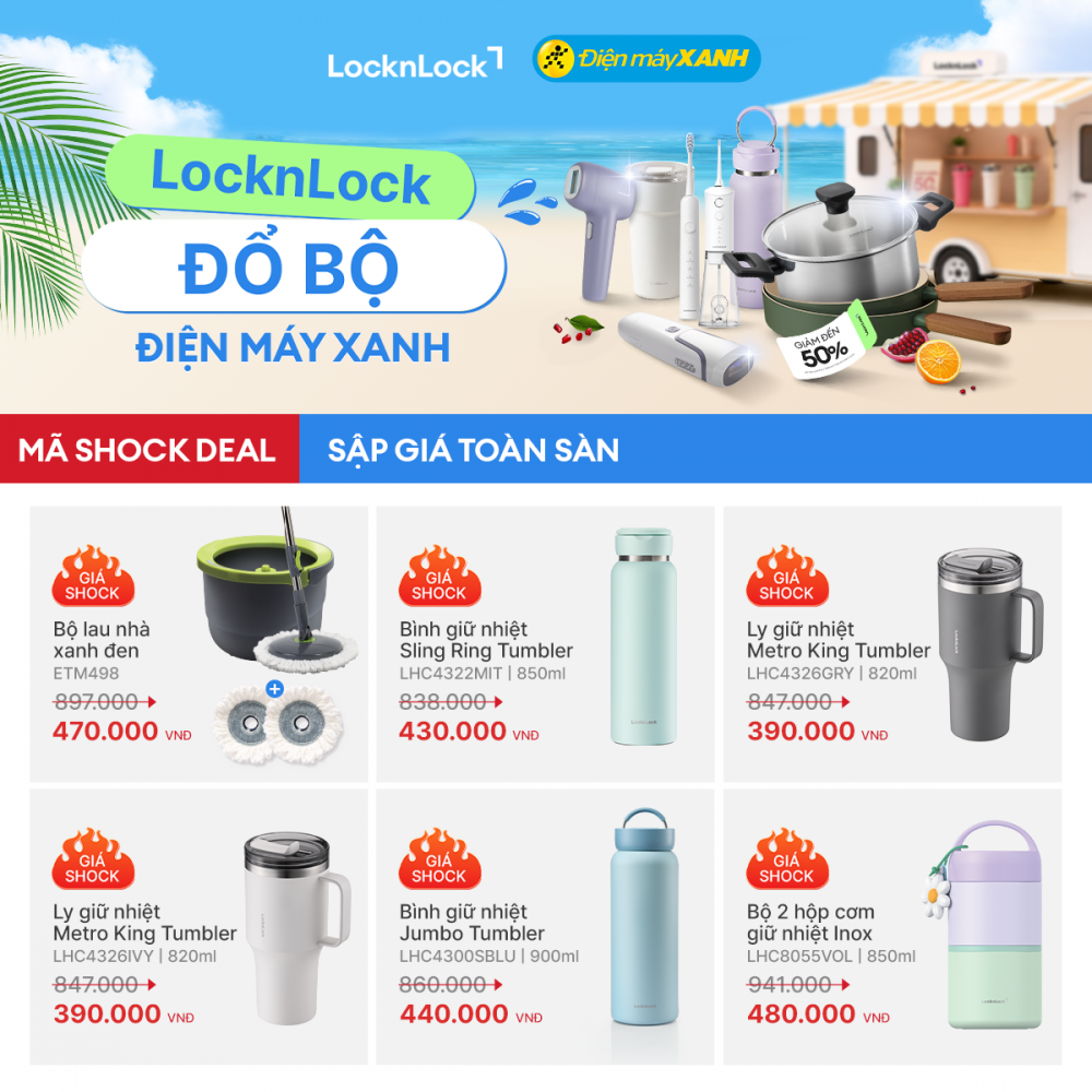 LocknLock giảm giá đến 50%++ tại Điện Máy Xanh trong suốt tháng 7
