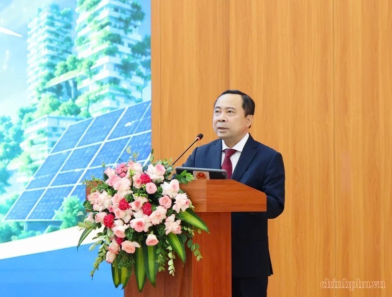 Bộ trưởng Bộ Khoa học và Công nghệ Vũ Hải Quân phát biểu tại Hội thảo. (Ảnh: baochinhphu.vn)