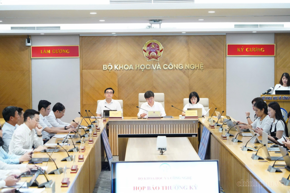 Bộ KH&CN tổ chức họp báo thường kỳ tháng 7/2026. (Ảnh: baochinhphu.vn)