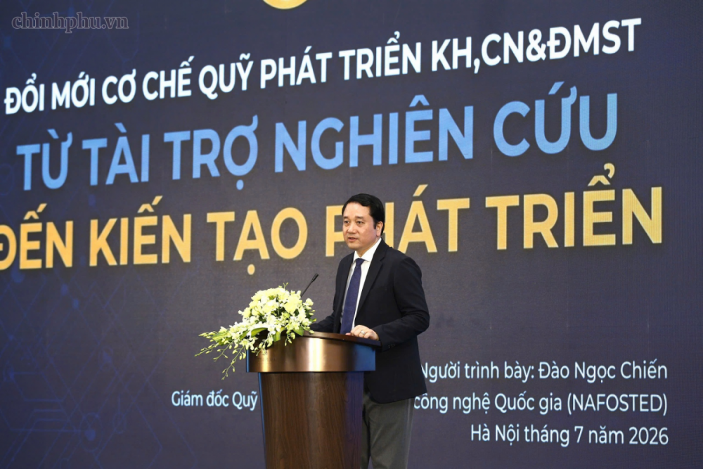 PGS.TS. Đào Ngọc Chiến, Giám đốc Cơ quan điều hành Quỹ Phát triển khoa học và công nghệ Quốc gia (NAFOSTED - Bộ KH&CN) - Ảnh: chinhphu.vn/TG