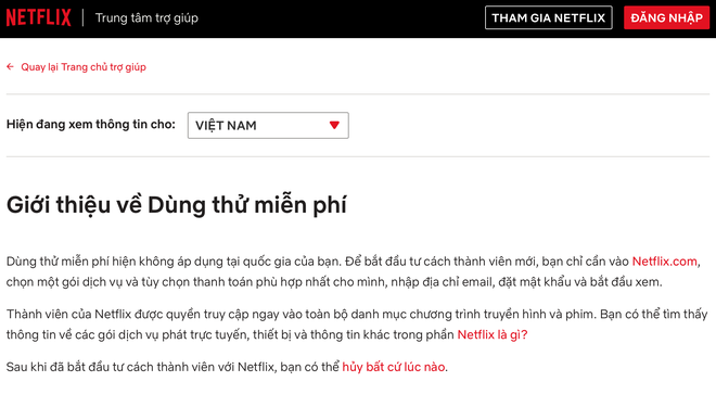 Netflix chấm dứt chương trình dùng thử miễn phí tại Việt Nam