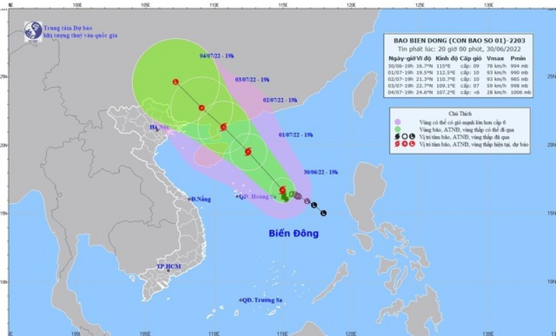 Dự báo hướng đi của bão CHABA