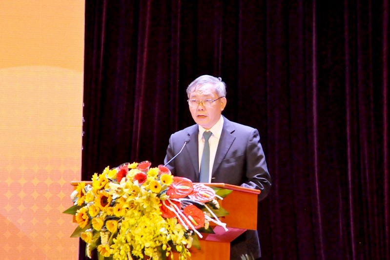 Chủ tịch REV Trần Đức Lai phát biểu khai mạc Hội nghị quốc gia lần thứ XXIV về điện tử, truyền thông và công nghệ thông tin năm 2021 (REV-ECIT 2021)