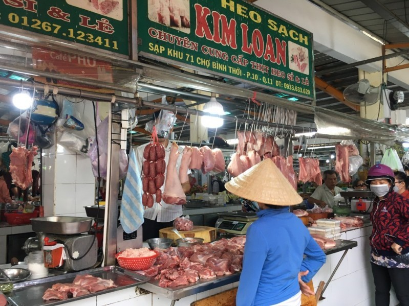 Giá thịt heo đang tại một số chợ truyền thống