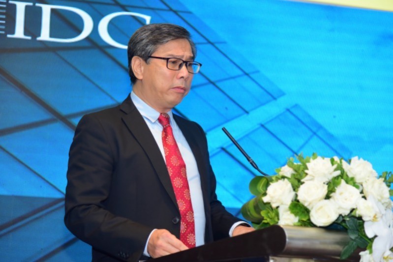 Tổng giám đốc IDG Vietnam Lê Thanh Tâm báo cáo khảo sát mức độ hài lòng của người dùng với dịch vụ của các nhà mạng viễn thông