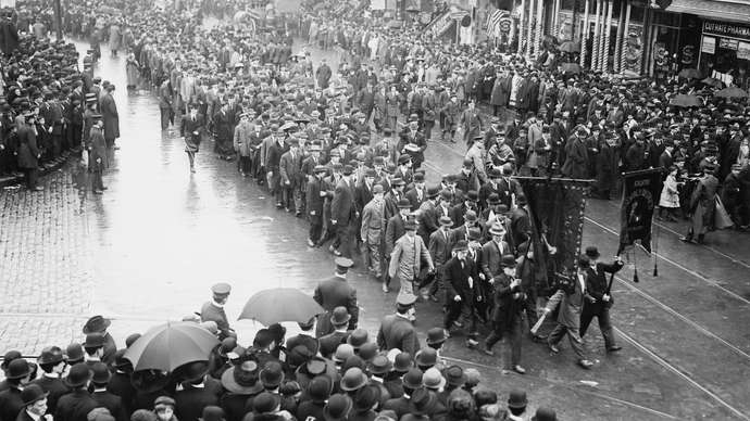 Ngày Quốc tế Lao động trong ngày các công nhân đấu tranh tại New York ngày 1/5/1909
