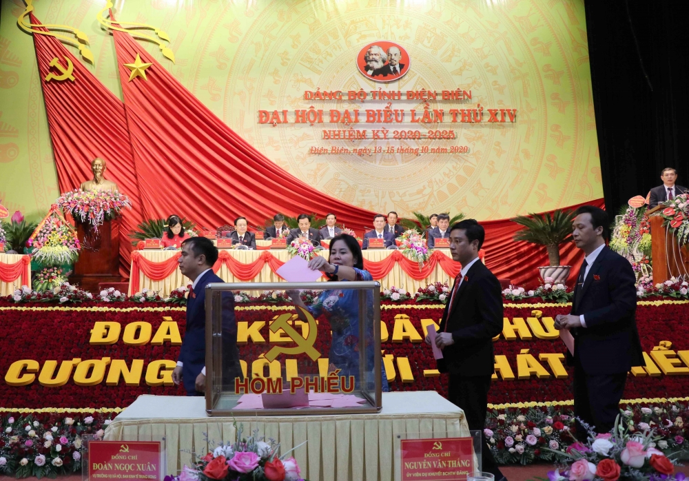 Đại hội đại biểu Đảng bộ Điện Biên lần thứ XIV tiến hành bầu Ban Chấp hành