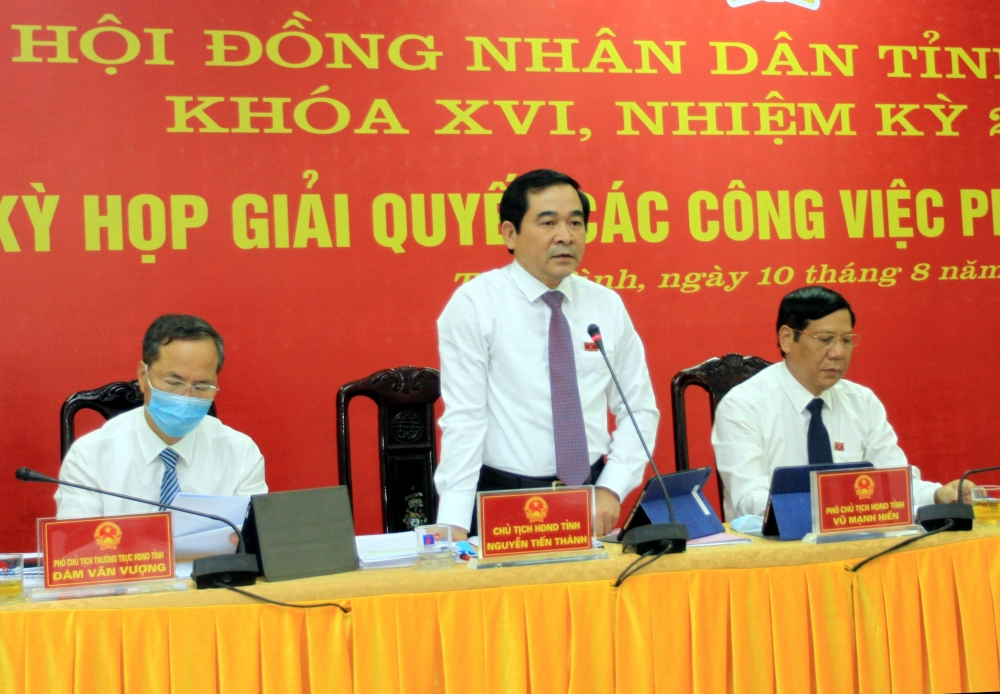 Tân Chủ tịch HĐND tỉnh Thái Bình Nguyễn Tiến Thành được bầu với số phiếu tuyệt đối.
