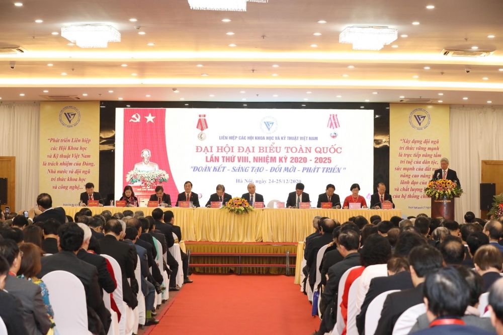 Toàn cảnh Đại hội Đại biểu toàn quốc Liên hiệp các Hội Khoa học và Kỹ thuật Việt Nam lần VIII (nhiệm kỳ 2020 -2025)