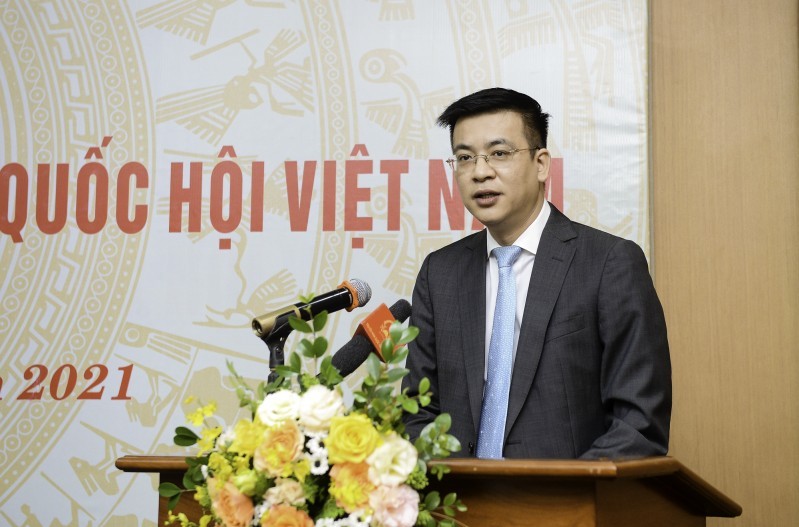 Tân Tổng Giám đốc Truyền hình Quốc hội Việt Nam Lê Quang Minh phát biểu nhận nhiệm vụ