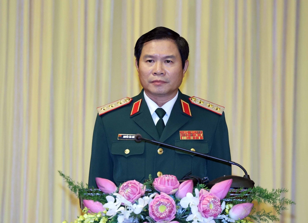 Tân Tổng Tham mưu trưởng QĐND Việt Nam, Thượng tướng Nguyễn Tân Cương phát biểu nhận nhiệm vụ