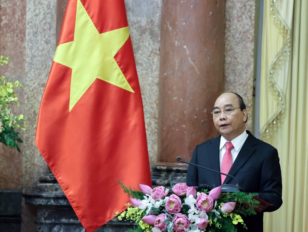 Chủ tịch nước Nguyễn Xuân Phúc phát biểu giao nhiệm vụ tại buổi lễ