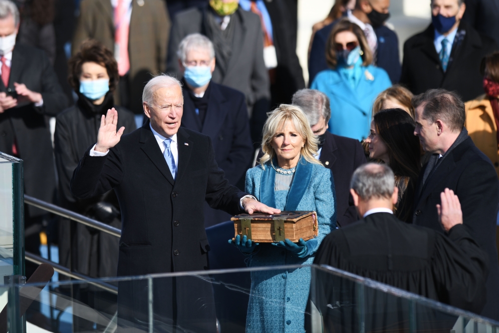 Tân Tổng thống Mỹ Joe Biden trong lễ tuyên thệ nhậm chức