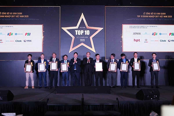 Các đơn vị nhận danh hiệu "Top 10 doanh nghiệp CNTT Việt Nam 2020".