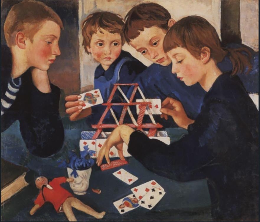 Zinaida Serebriakova vẽ những đứa con mình đang chơi đùa năm 1919