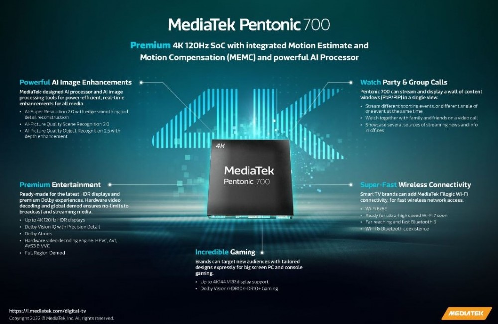 chipset, MediaTek Pentonic 700, smart TV 4K