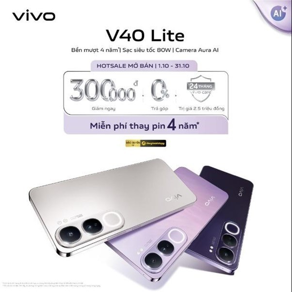 Với thiết kế tinh xảo cùng những thông số ấn tượng từ cả phần mềm lẫn phần cứng, sự tối ưu về pin, cùng với hiệu năng tốt và xu hướng AI hiện đại, vivo V40 Lite đã nhanh chóng thu hút người dùng.