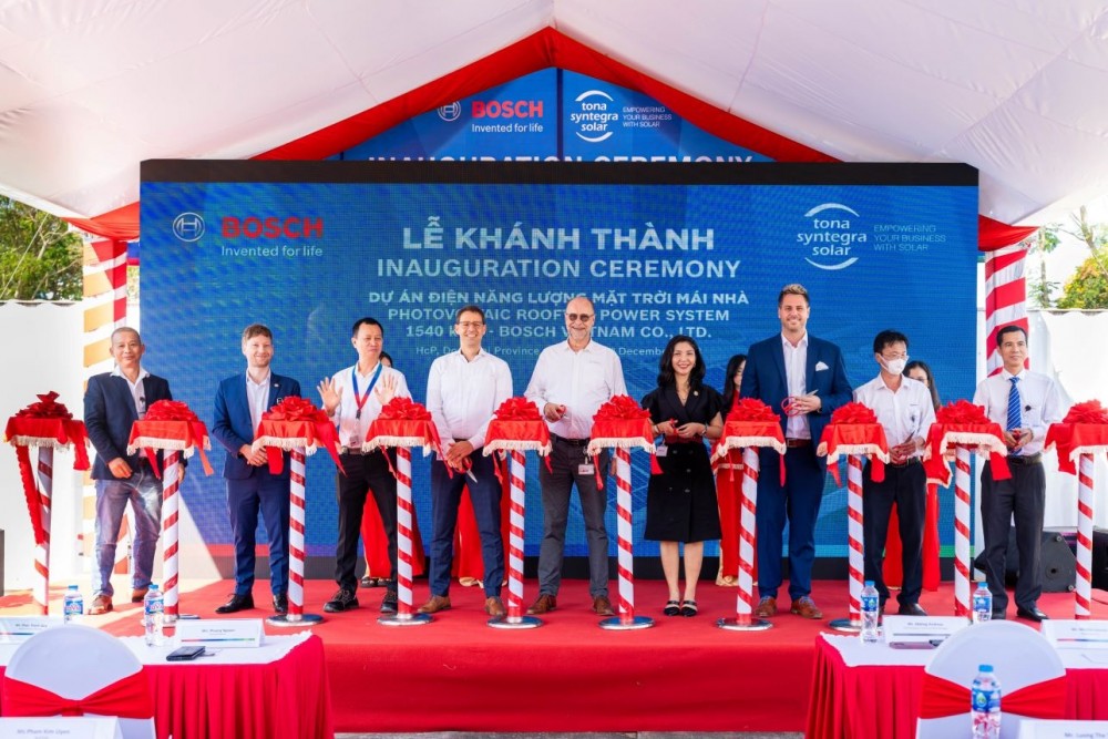 Nhằm cung cấp năng lượng xanh cho quá trình sản xuất, nhà máy Bosch Việt Nam vừa khánh thành hệ thống điện năng lượng mặt trời nhằm cung cấp năng lượng xanh cho quá trình sản xuất, hướng đến mục tiêu phát triển bền vững của công ty.