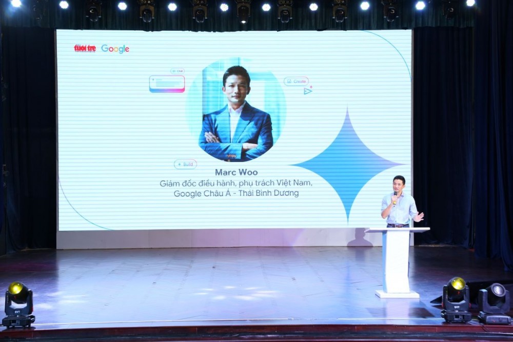 Ông Marc Woo - Giám đốc điều hành, phụ trách Việt Nam, Google châu Á - Thái Bình Dương phát biểu
