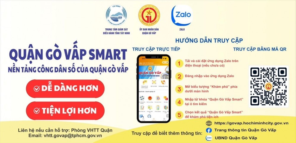  Lễ ra mắt mini app Gò Vấp Smart trên Zalo được diễn ra vào sáng 05-08 tại trụ sở UBND Quận Gò Vấp. (Nguồn: Cổng TTĐT quận Gò Vấp)